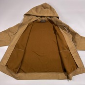 nano universe ナノユニバース ハイゲージ スエード調 ストレッチ ジップアップ パーカー サイズ L /キャメル系 メンズ