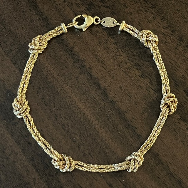VINTAGE TIFFANY & CO. 18K Gold Textured Knot Bracelet | ヴィンテージ ティファニー 18K ゴールド テクスチャード ノット ブレスレット