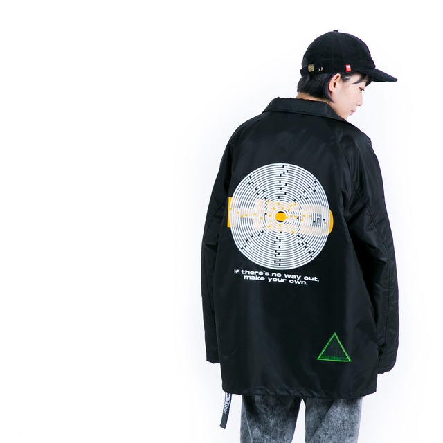 Circle maze Coach Jacket / Black