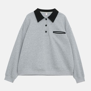 polo-collar sweatshirt　J00418