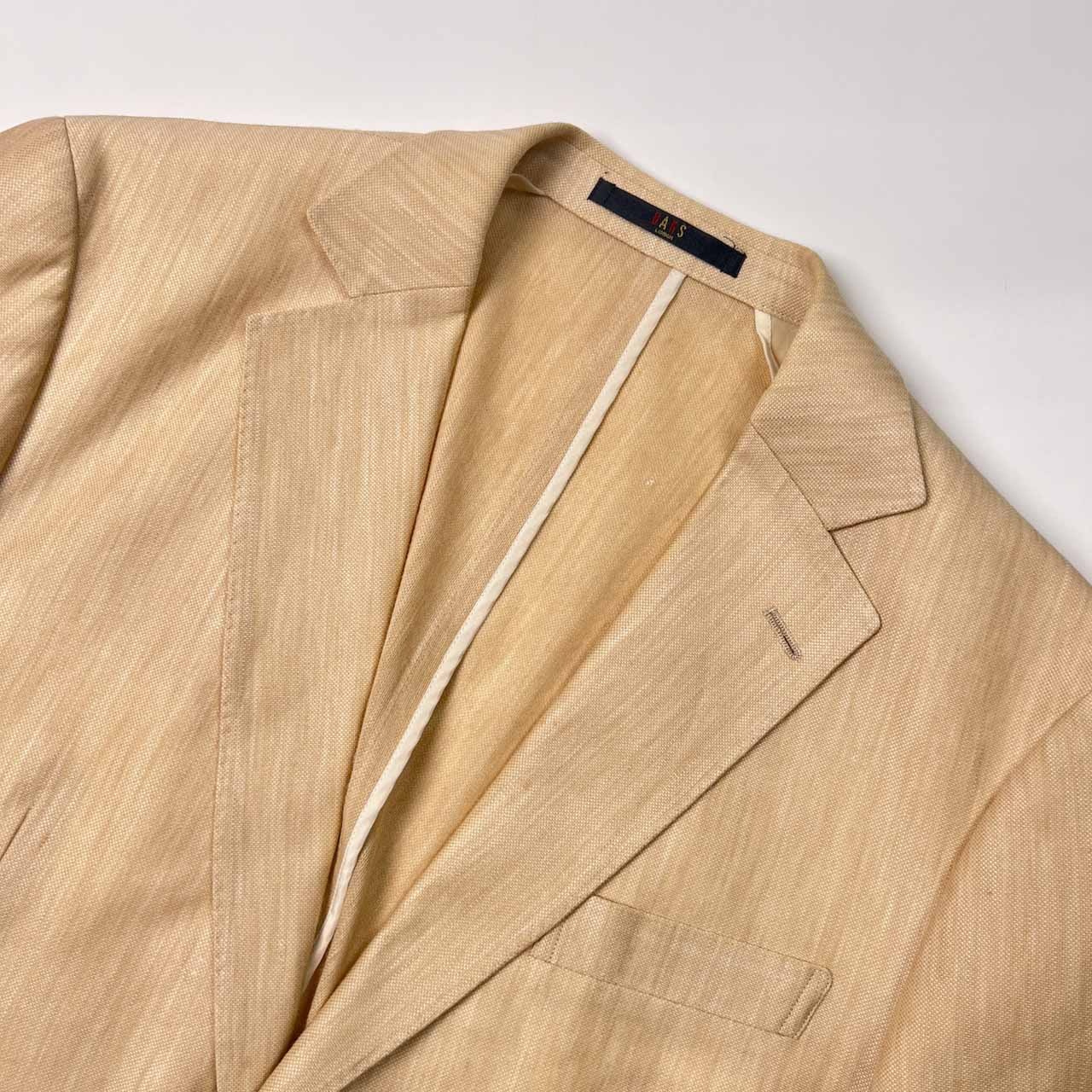 リネン100% DAKS ダックス シェルボタン テーラードジャケット M/ベージュ系 メンズ