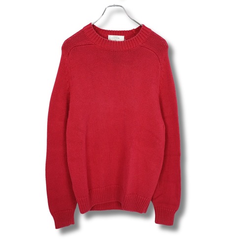 St.Michael COTTON コットンニット セーター レッド 表記S（実寸S〜M相当）｜NA637