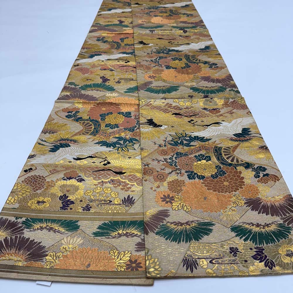 丸帯 アンティーク ヴィンテージ 全通 金帯 390cm 花嫁衣装 貸衣装 中古 リサイクル 結婚式 婚礼 着付け 舞台 きもの 着物 5094