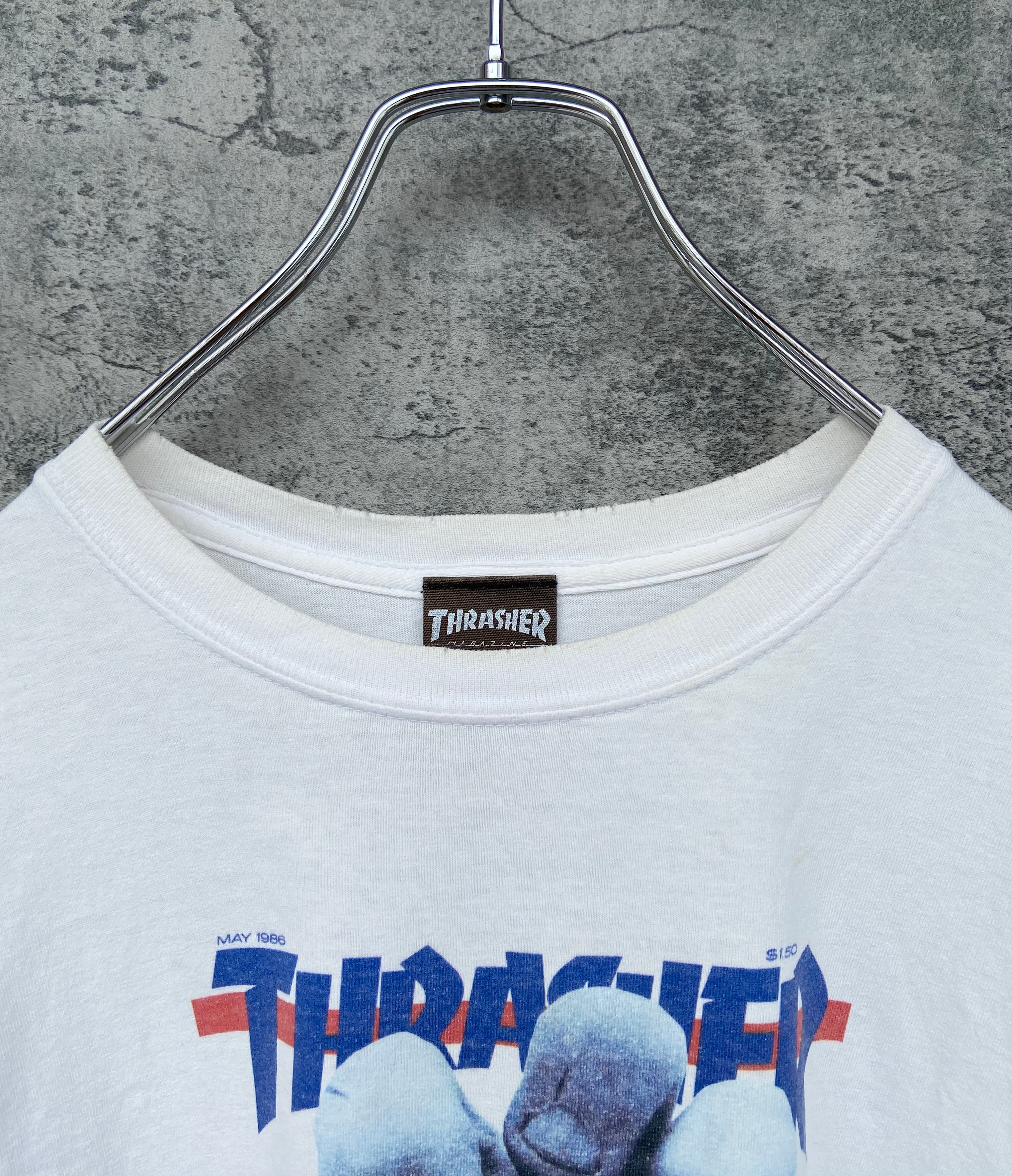 s vintage THRASHER スラッシャー 白 Tシャツ   古着 らくふる