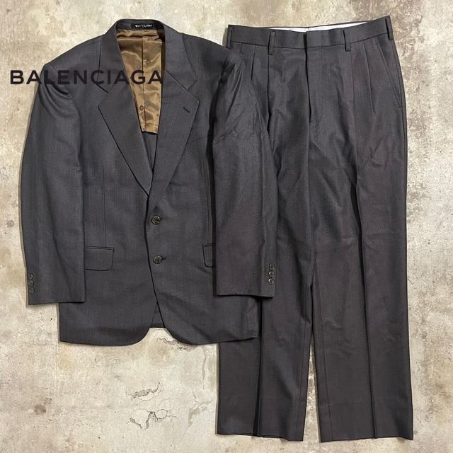 【BALENCIAGA】stripe pattern wool setup suit/バレンシアガ ストライプ柄 ウール セットアップ スーツ/msize/#0719/osaka