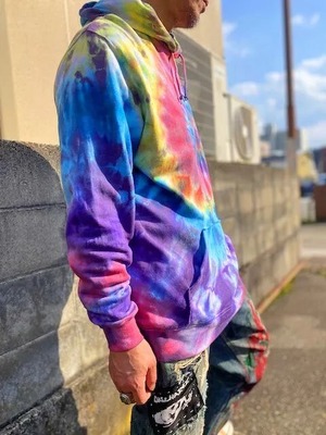 タイダイ染め Tie-dye プルオーバー フーディーメンズ  XXLサイズ   カラフル　スパイラル HD21-40