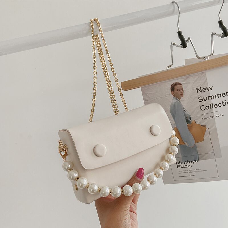 サマーパールチェーン 夏物 真珠 スクウェア メッセンジャーバッグ Tiancai_Wing_Bag35489896779