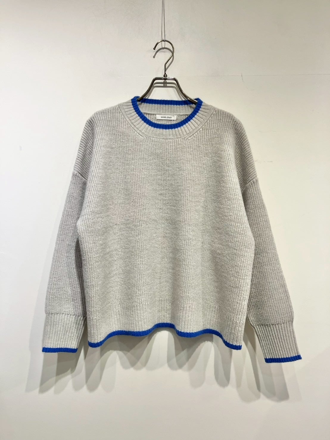 mink chair バイカラーライン畦編みニット