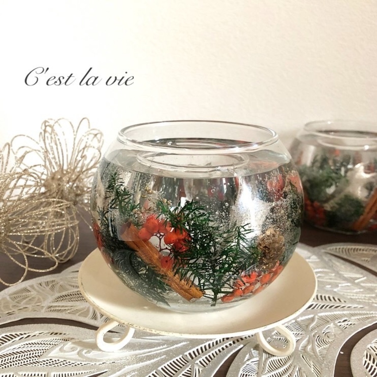 クリスマスのジェルキャンドルホルダー | C 