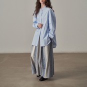 ラウンドヘムオーバーサイズシャツ H0071