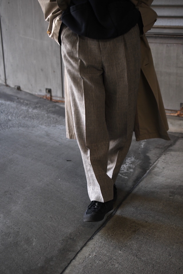 KAPTAIN SUNSHINE / Shoecut Slacks (Glen Plaid)