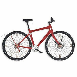 インテリア　木製クロック Red Bicycle