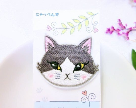 シールにもなる猫の刺繍ワッペン◇キジトラ猫さんkomachi（こまち