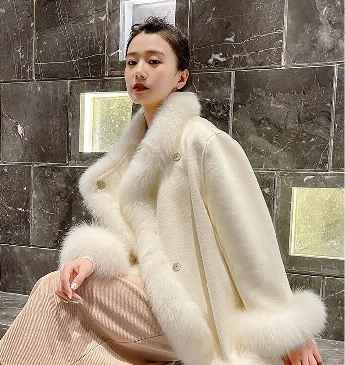 レディース 韓国❤️大人綺麗め♡ ポケット ファー リボン コート 毛皮 