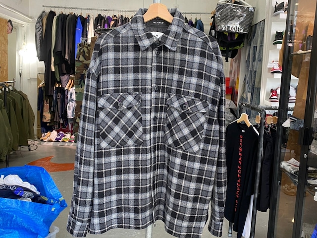 MLVINCE OVERSIZED CHECK SHIRT BLACK WHITE LARGE 81936