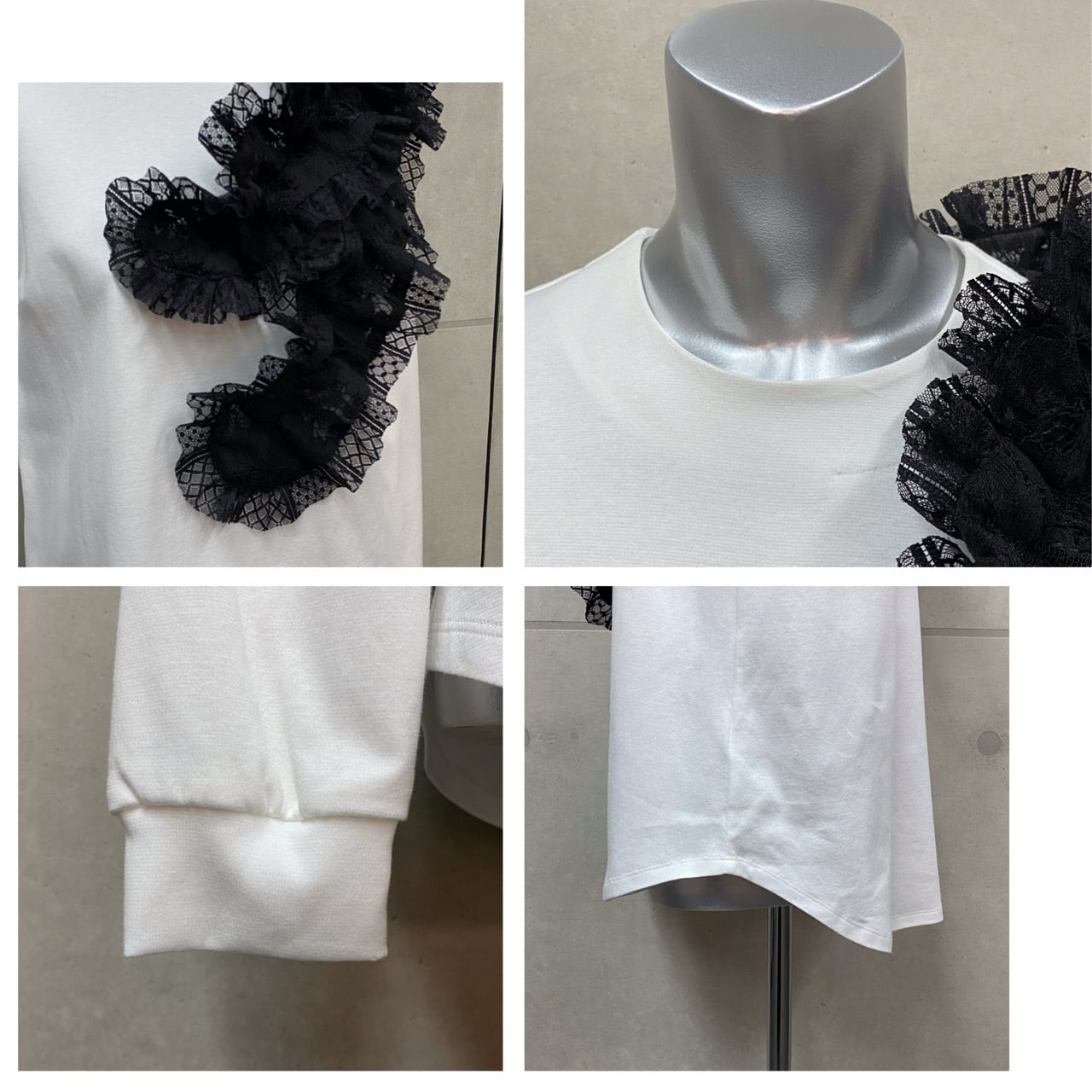 Adonisis アドニシス】レース×ポンチ カットソー トップス Adonisis アドニシス】レース×ポンチ カットソー トップス