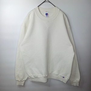 希少品　90s　アメリカ製　ラッセル　スウェット　トレーナー　無地　ホワイト　M