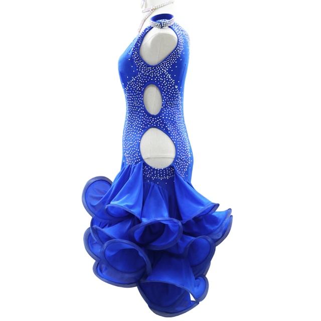 アシンメトリー ラッフルヘム ミニダンスドレス ds1162