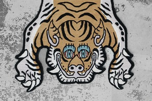 Tibetan Tiger Rug 《Mサイズ•ウール・オリジナル2・マスタードイエロー258》チベタンタイガーラグ
