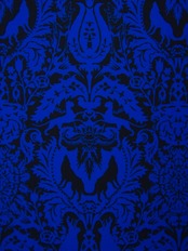 【受注商品】RumiRockセオαゆかた「ドクロ更紗」青×黒　[A765]