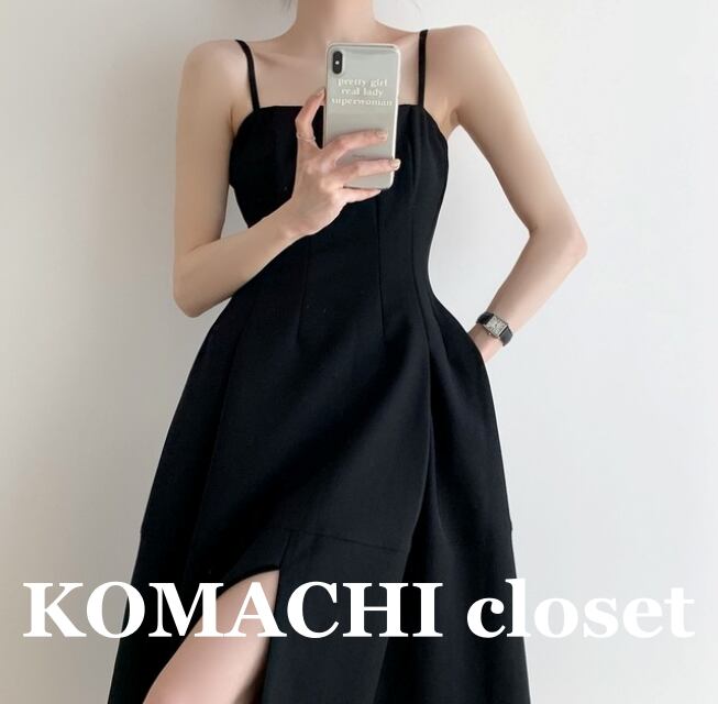 【送料無料】 サスペンダードレス リトルブラックドレス キャミソールワンピース ワンピース 黒 スリット 韓国 レディース オルチャン 膝丈 ひざ丈 膝下 袖なし ノースリーブ かわいい 大人可愛い きれいめ シンプル 大人 上品 おしゃれ お洒落 大人可愛い 大人女子 こなれ感 キュート 主役級 存在感 抜け感 無地 春 夏 10代 20代 30代 オフィス ビジネス OL 通勤 通学 デート 女子会 お泊まり 休日 イベント リゾート 旅行 着回し 普段使い 重ね着