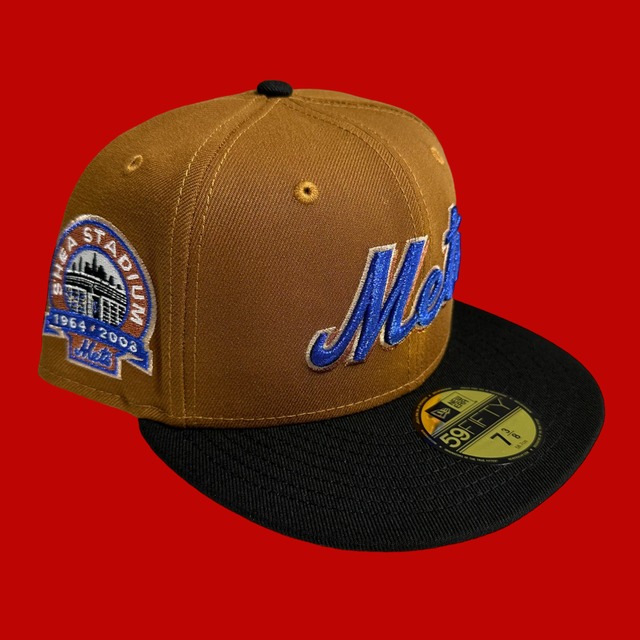 New York Mets 1964-2008 Shea Stadium New Era 59Fifty Fitted / Brown,Black (Gray Brim)