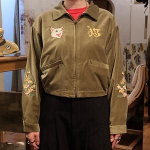 【HOUSTON】VELVETEEN SHORT VIETNAM JACKET (PARACHUTE CAT)