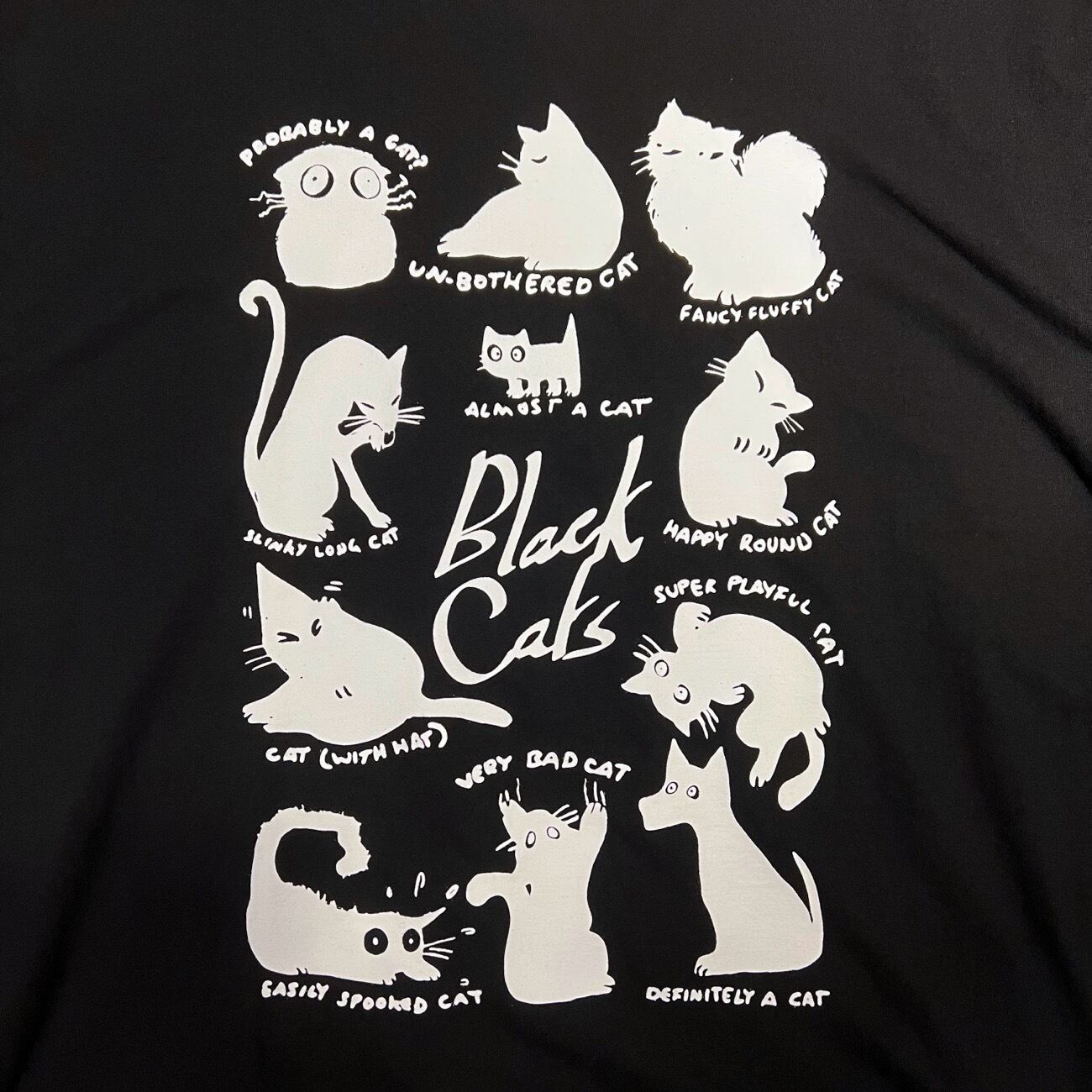 【VT-00951-2】Black Cat Print Crew Neck T-shirt / ブラックキャット プリント クルーネック T シャツ