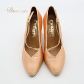 社交ダンス 衣装 スタンダード シューズ Mサイズ オレンジ系 FREED OF LONDON 靴 くつ ヒール レディース 光沢 ストラップ 無地 シンプル 華やか 練習 レッスン イベント ステージ かわいい 上品 パーティー