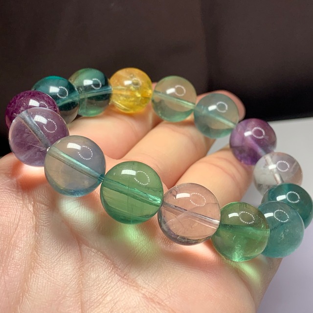 透明感有り✩大玉明るいフローライトブレスレット