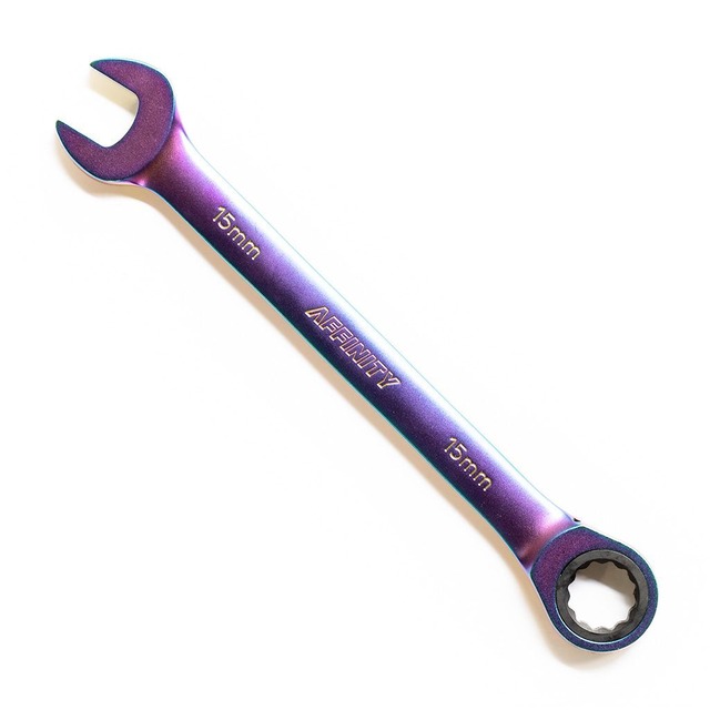 AFFINITY CYCLES 15mm racheting wrench (oil slick/long)