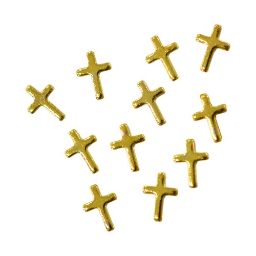 メタルパーツ　クロスプレート　3mm×5mm　ゴールド　10個　MP10154