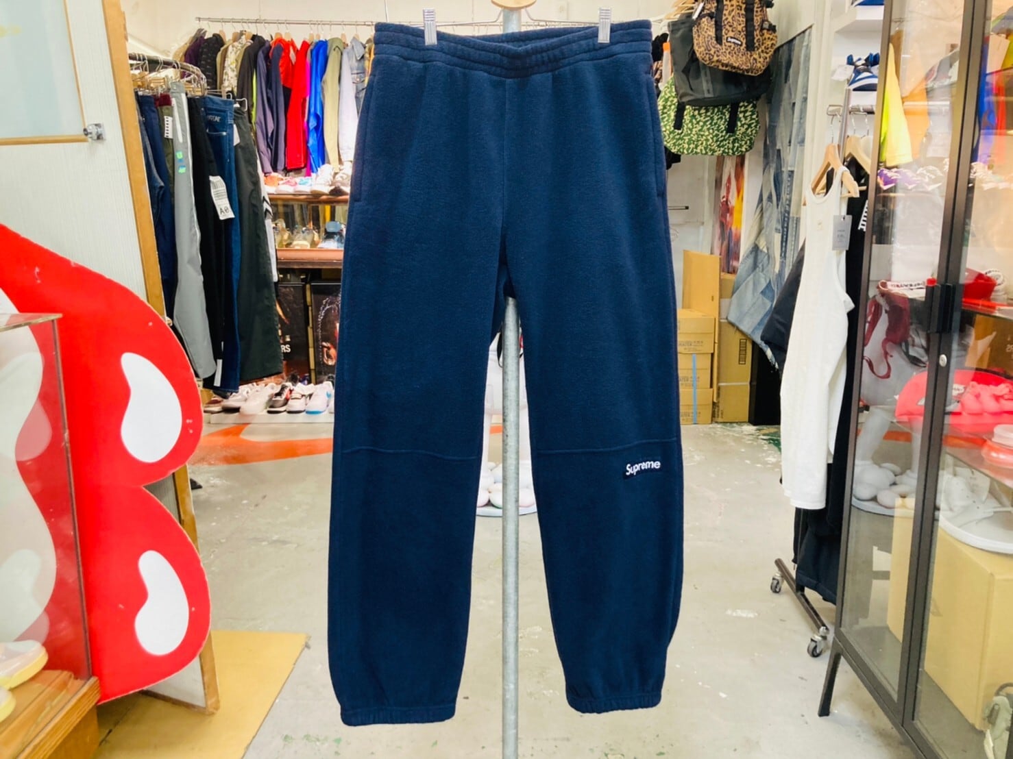 SUPREME 21AW POLARTEC FLEECE PANT NAVY MEDIUM 134689 | BRAND 