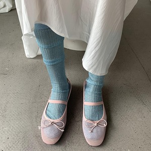 Ribbon Motif Mesh Ballet Shoes　1color　A0004