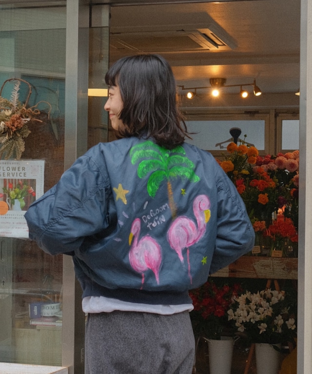 【送料無料】"Remake" Flamingo MA-1 jacket