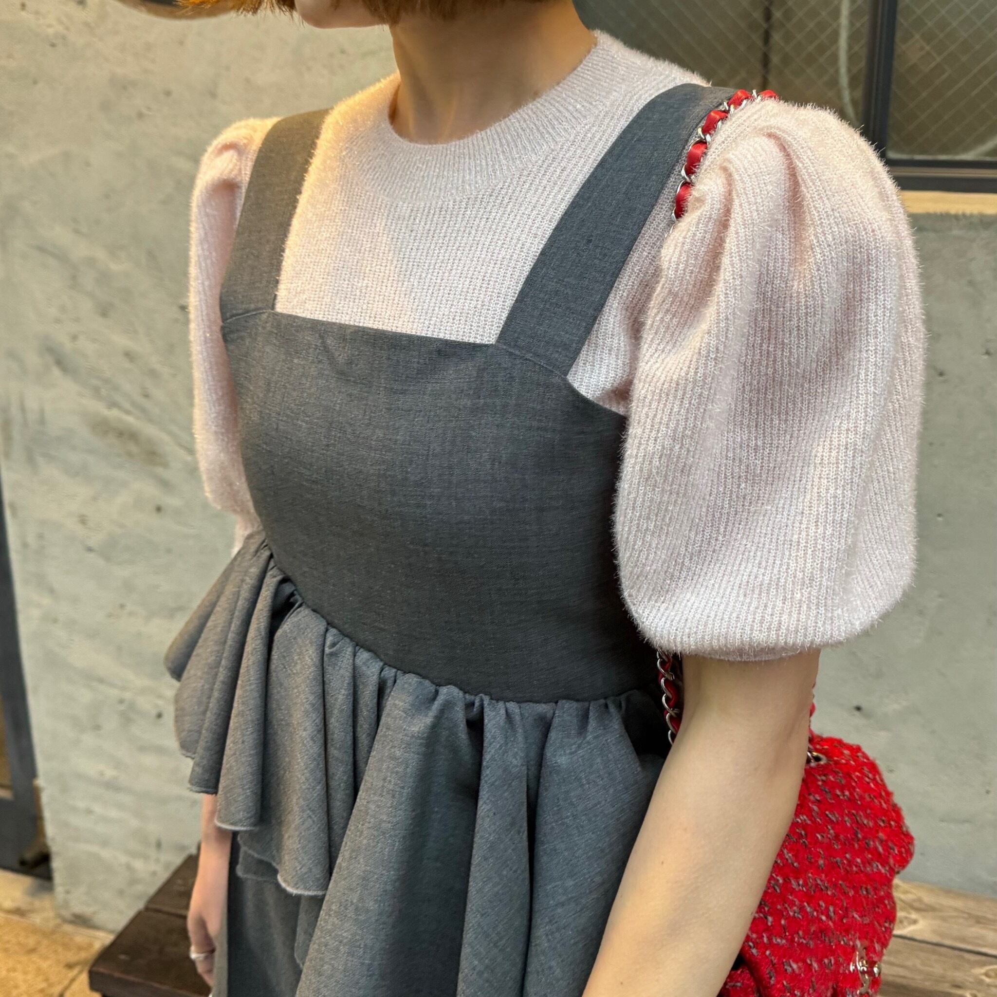 ラメニットプルオーバー Corinne ピンク | Cygne 