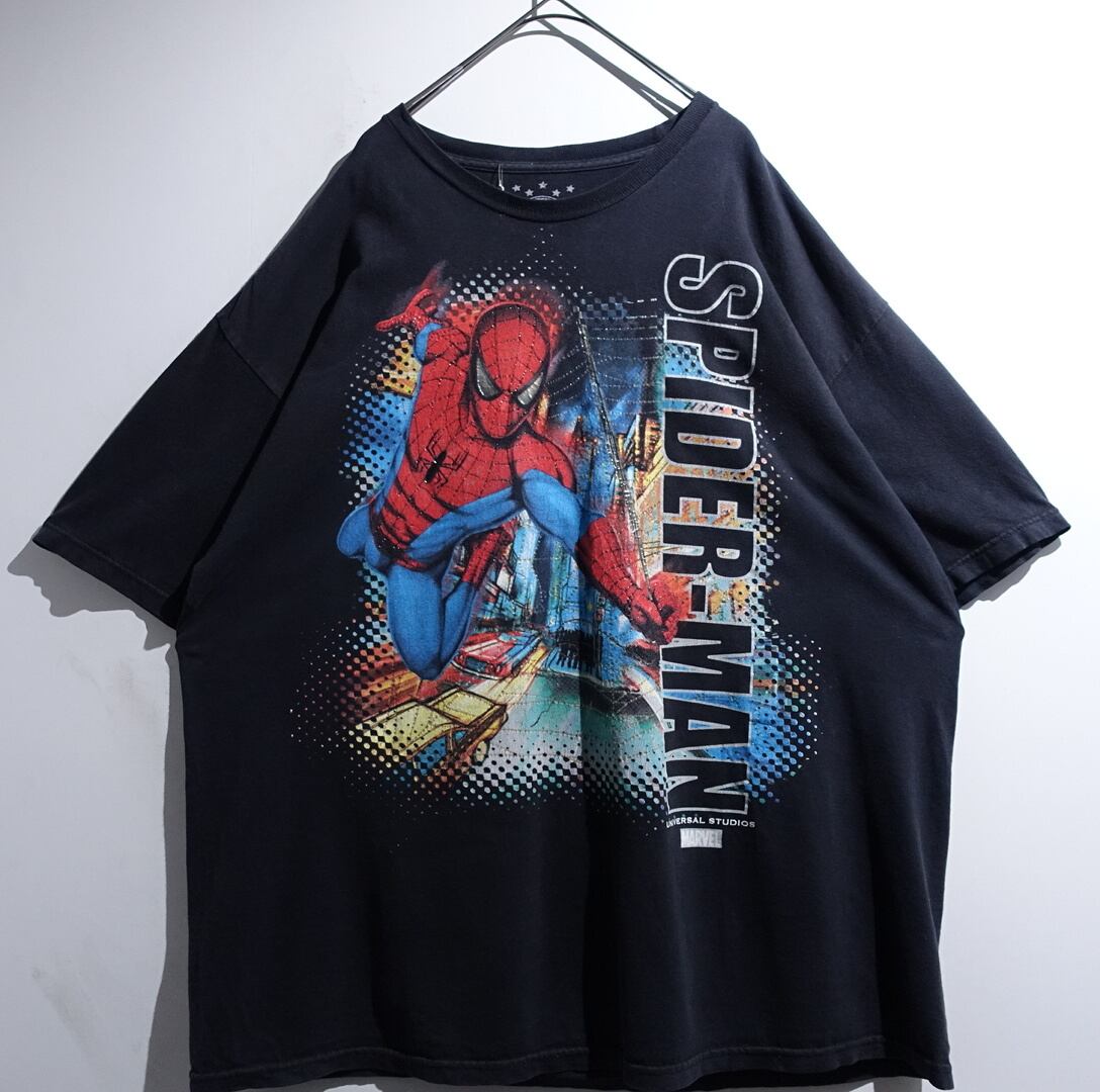 "SPIDER-MAN" Black Print Design MARVEL T-Shirt