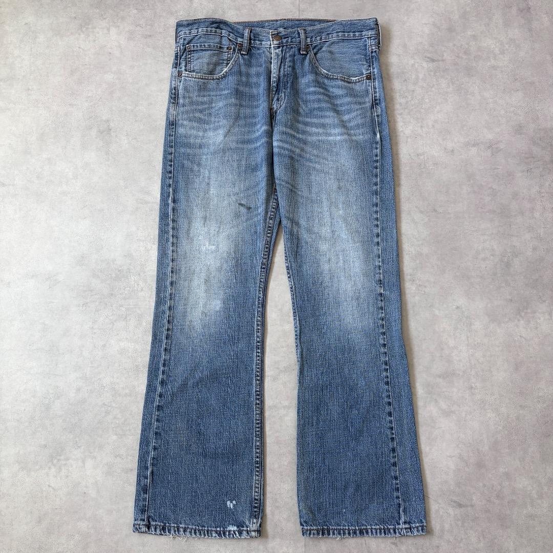 リーバイス527 Levis W34 フレア ブーツ 青 古着 ヒゲ 22223
