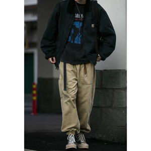 Back design wide leg cargo pants 0260