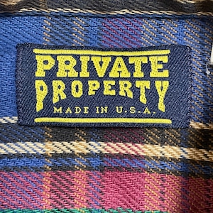 【PRIVATE PROPERTY】70s 80s USA製 フランネルシャツ ネルシャツ ヘビーネル 長袖 チェック カジュアルシャツ フラップポケットM ヴィンテージ  US古着