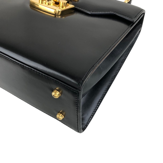 GUCCI グッチ レディロック ショルダーバッグ ブラック レザー 2way vintage ヴィンテージ オールド uiedgd