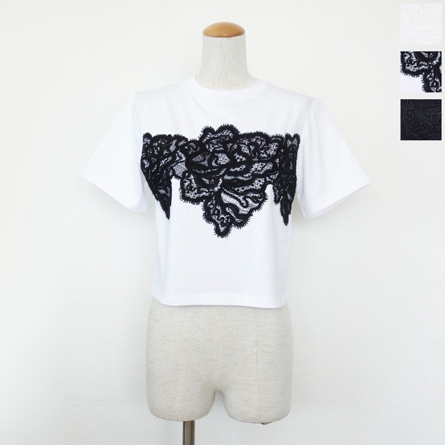 anana (アナナ) Tシャツ レースアクセント コンパクト ショート 半袖 a16-011