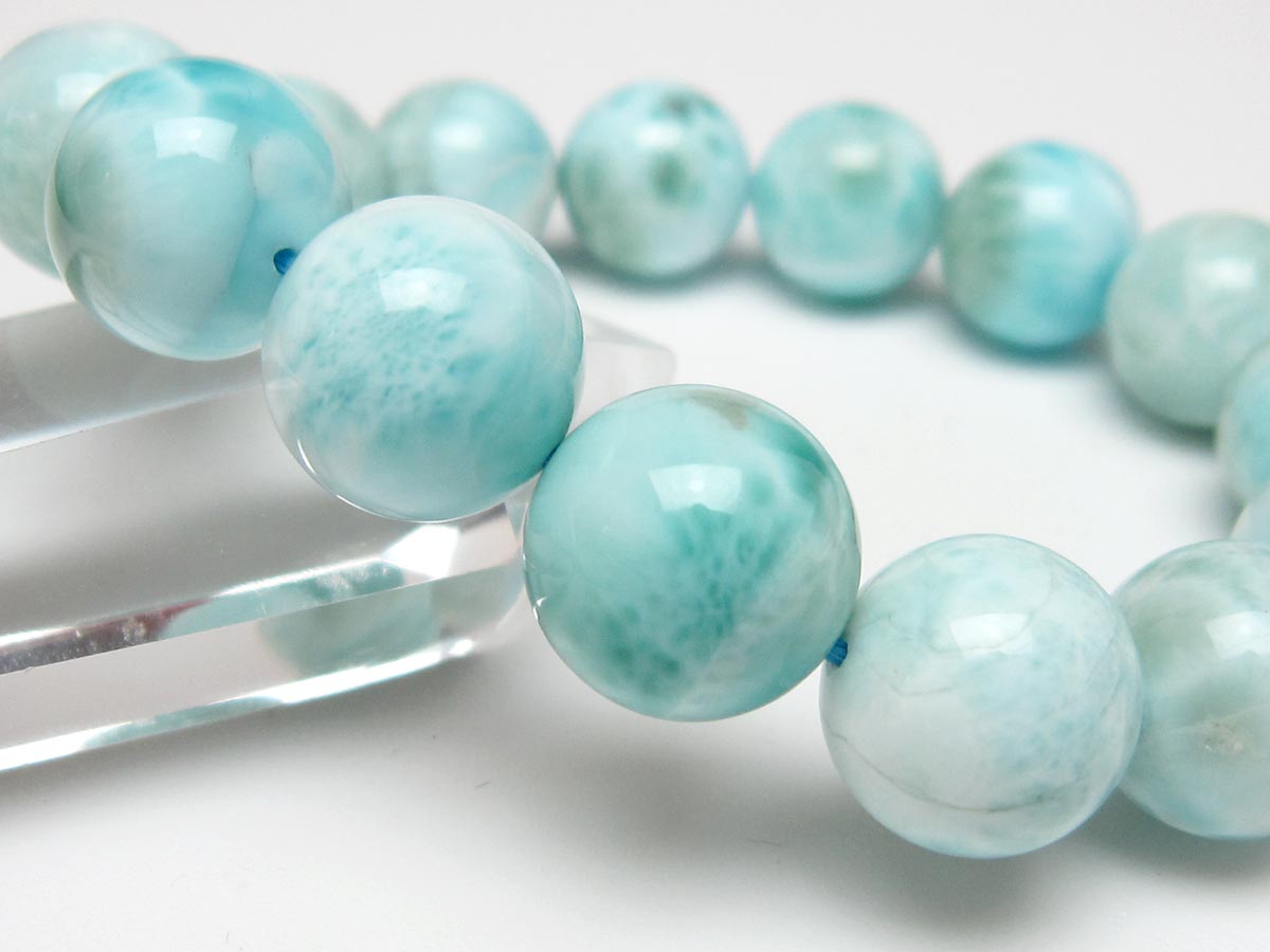 週末SALE【天然石】ラリマーブレスレット／一点もの ラリマー ブレスレット 14mm 一点物 111-56528 | 天然石