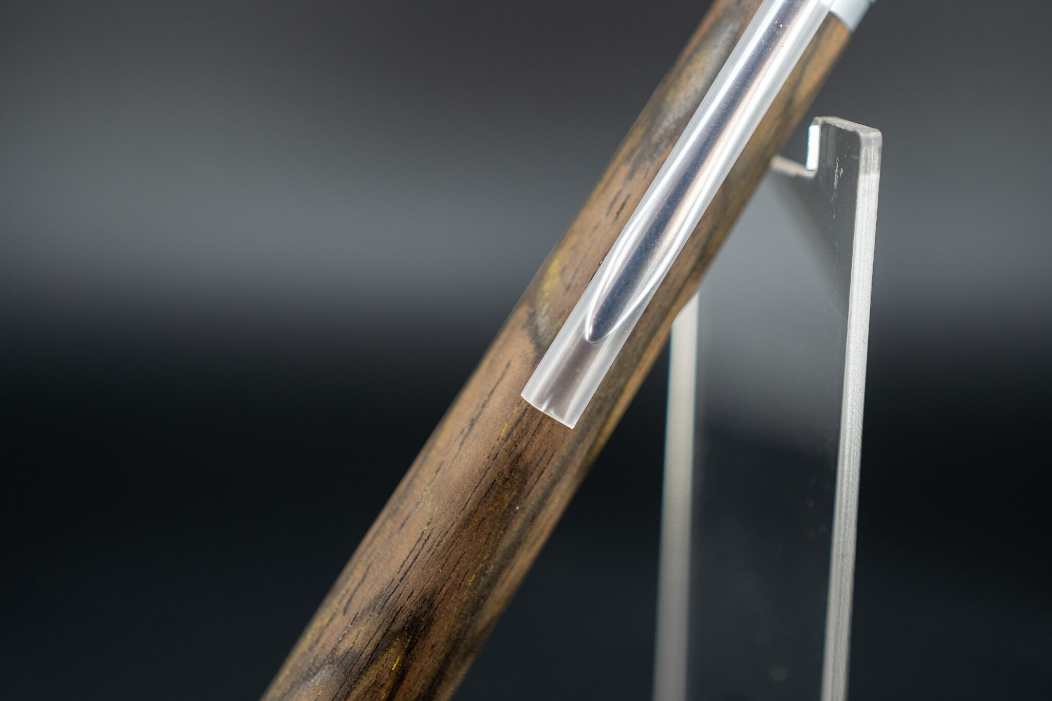 【魅惑の黒い紋様】黒柿 孔雀杢 特上 ② silver BP