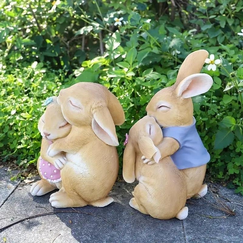 海外製 素焼き うさぎ 野うさぎ ガーデン ガーデニング インテリア オブジェ 新しい未使用 置物 インテリア ニンジンを持っているウサギ オブジェ