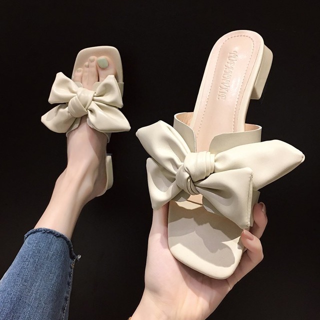 ミュールサマーリボンサンダル 靴 シューズ 夏物 スクウェア フェイクシューズ54898672705