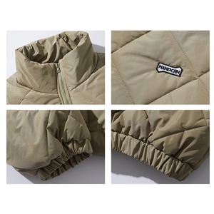 ★RETRO LOZENGE COTTON STAND COLLAR COAT　　　20372