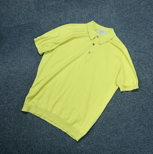 JOHN SMEDLEY COTTON KNIT POLO SHIRT《L》