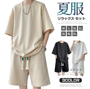 セットアップ 半袖 ショートパンツ メンズ 3色 M-5XL 上下セット ゆったり ビッグシルエット ルームウェア ストリート系 26LT940