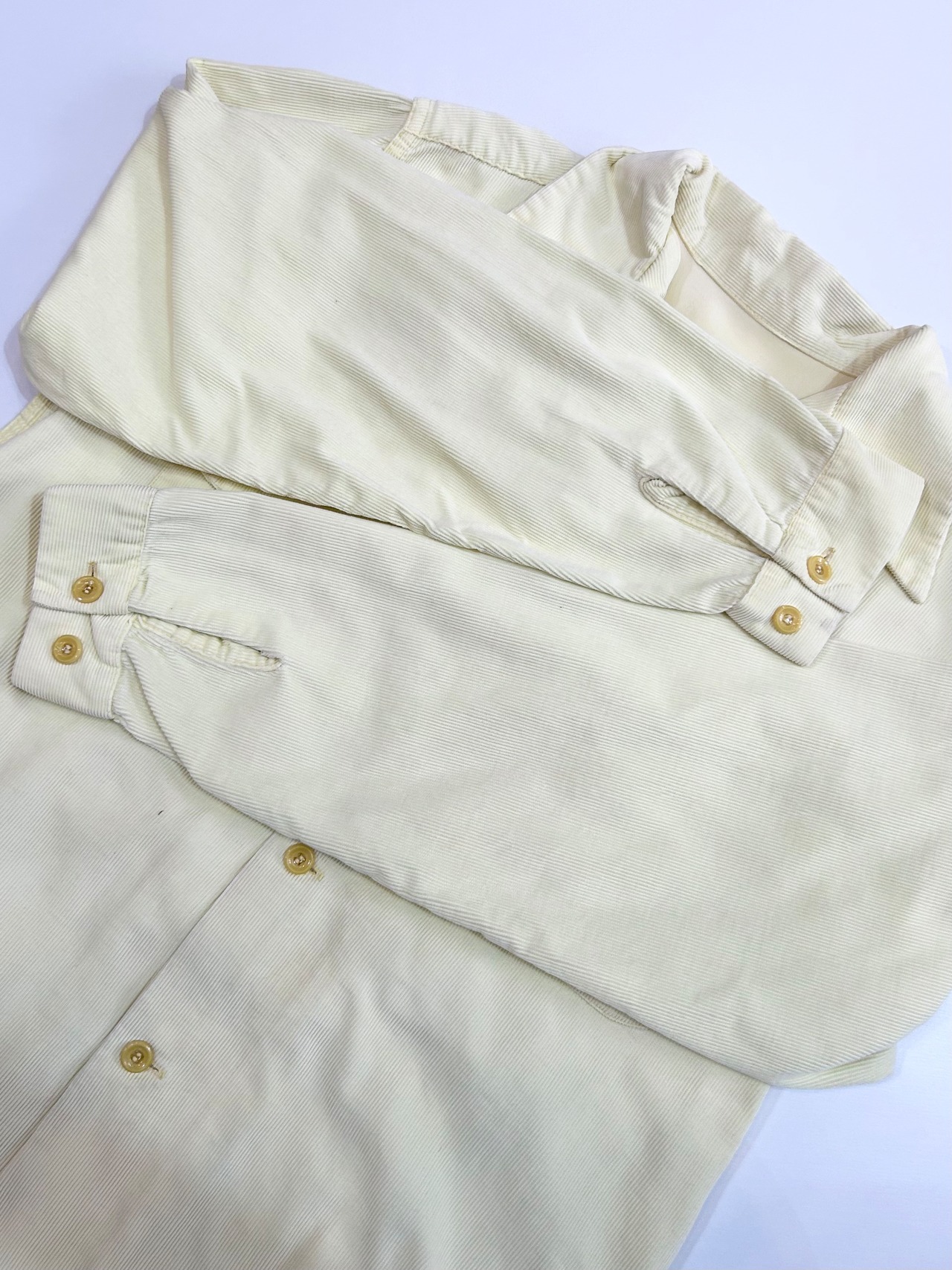 40〜50s CORDUROY OPEN COLLAR SHIRT Size M程